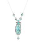Emile Sterling Silver and Blue Turquoise Pendant Necklace