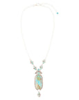 Emile Sterling Silver and Blue Turquoise Pendant Necklace