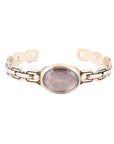 Etto Black Mother of Pearl Golden Cuff Bracelet