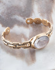 Etto Black Mother of Pearl Golden Cuff Bracelet