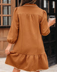 Danielle Zip Collar Textured Mini Dress
