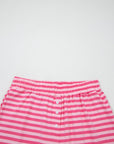 Stripe Drop Shoulder Top & Buttoned Pants Set