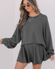 Corded Top and Ruffle Mini Skort Set