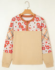Azari Plaid Patchwork Casual Top