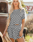 Checker T-Shirt & High Waist Skort Set