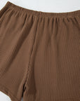 Corded Knit Long Sleeve Top and Shorts Set