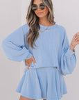 Corded Top and Ruffle Mini Skort Set