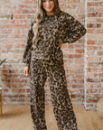 Catherine Leopard Pullover Drawstring Loose Pant Set