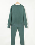 Solid Oversize Sweatshirt and Ribbed Leggings Set