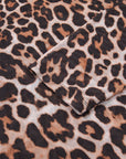 Plus Size Leopard Mesh Mock Neck Top