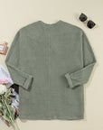 Waffle Knit Open Front Cardigan