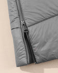 Black Hooded Long Quilted Vest PLUS Coat