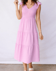 Treasure Flare Tiered Midi Dress