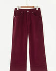 Solid Corduroy High Waist Wide Leg Pants