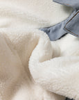 Solid Contrast Trim Buttoned Sherpa Jacket