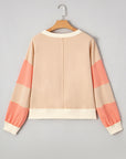 Jolene Block Textured Patchwork Pullover