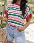 Molly Sleeve Colorful Textured Sweater