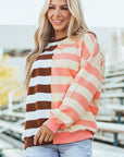 Yasena Block Drop Shoulder Pullover