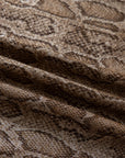 Snake Skin Metallic Polo Collared V-Neck Blouse