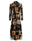 Baha Ranch Vintage Cowboy Collage Western Long Sleeve Dress Duster