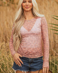 Floral Mesh Long Sleeve Top