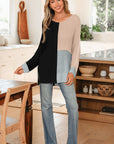 Zayla Block Knit Loose Sweater