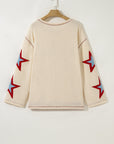 USA Star Contrast Patchwork Exposed Seam Top