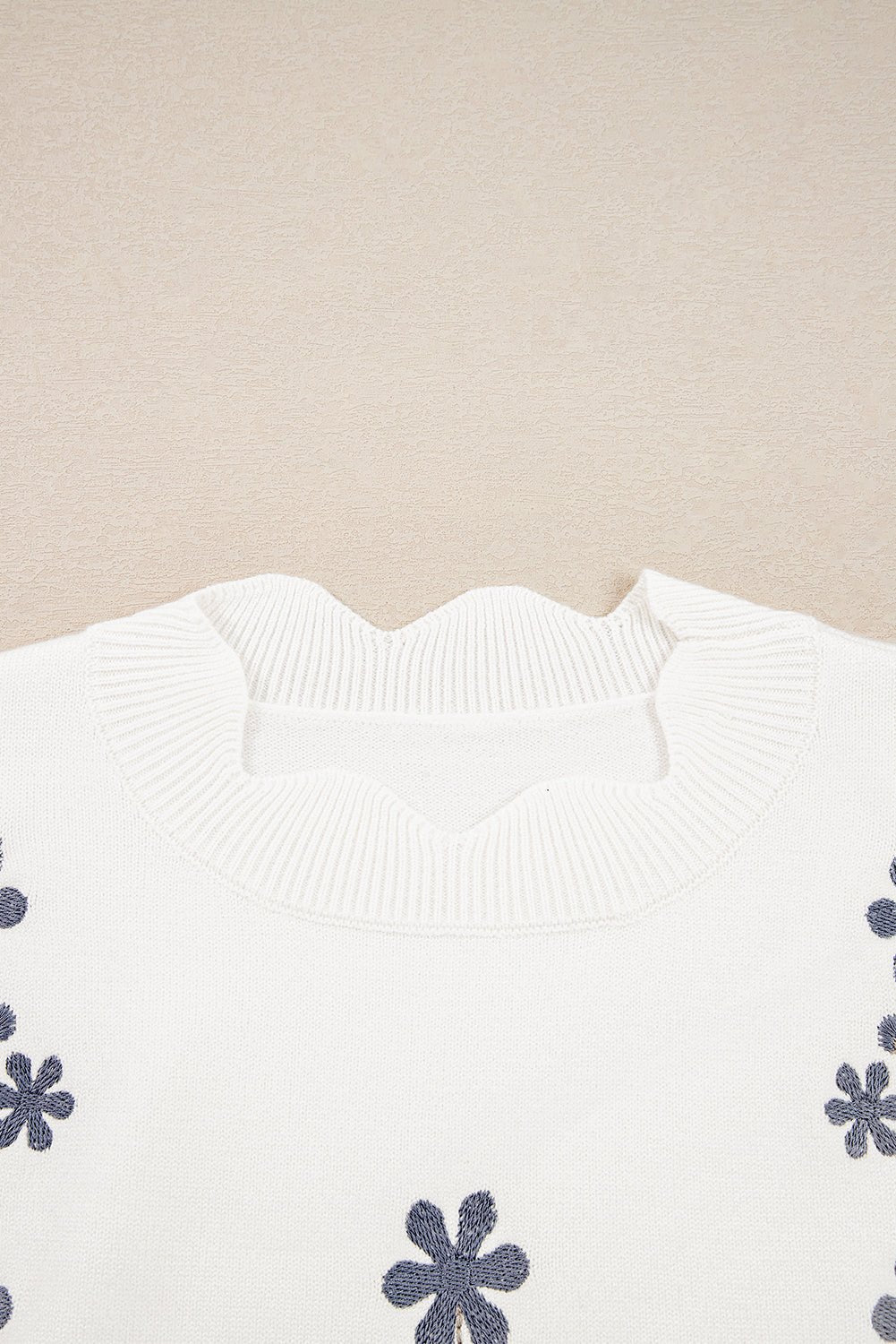 Mia Scallop Hem Cropped Sweater