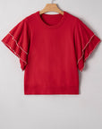Madilynn Ruffle Short Sleeve Sweater
