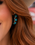 Fashion Turquoise Open Hoop Earrings