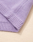 Solid Short Sleeve Cardigan Sweater Tee