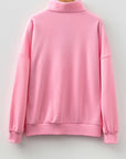 Felitina Patchwork Zip Collar Pullover