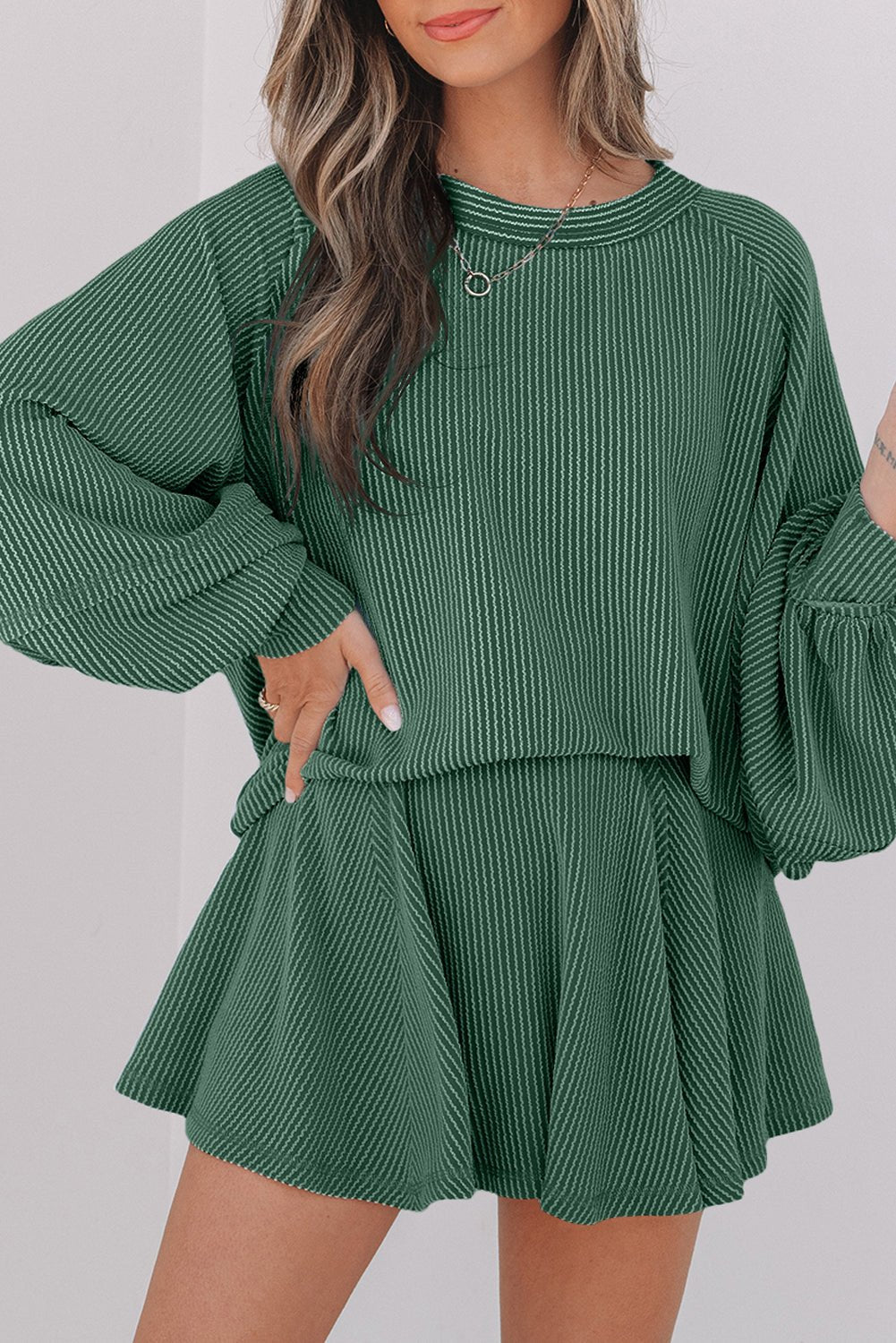 Scarlett Corded Lantern Sleeve Top