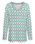 Baha Ranch Turquoise Concho Long Sleeve Top