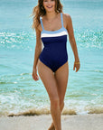 Colorblock Square Neckline One-Piece Swimsuit