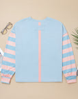 Floral Patchwork Stripe Long Sleeve Top