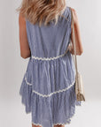 Macie Sleeveless Notched V Neck Ric Rac Dress