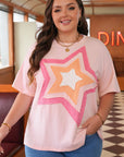 Diana Plus Size Eyelet Lace Star Top