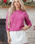 Ella Holiday Drop Shoulder Sweater