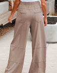 Mineral Wash Reverse Seam Drawstring Elastic Waist Pants