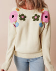 Tiana Pattern Ribbed Edge Sweater