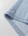 Stripe Chambray Tied Elastic Waist Trousers