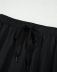 Solid Drawstring Elastic Waist Lined Tennis Skort