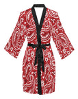 Red Bandana Women's Lounge Kimono Robe