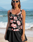 Colorblock Tankini Top and Skort Swim Set