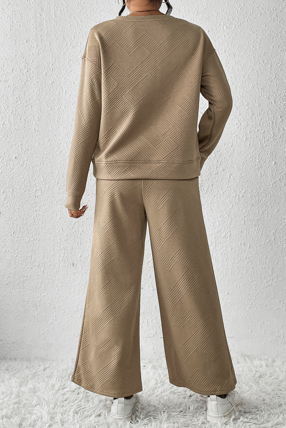 Textured Top and Pants Set