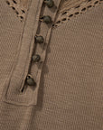Khaleesi anglaise Broider Ribbed Long Sleeve Top