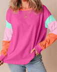 Colorblock Patchwork Long Sleeve Top