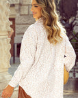 Leopard Corduroy Flap Pockets Button-Up Shacket