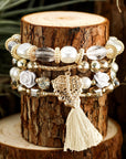 Mariana Beaded Fringed Layered Bracelet